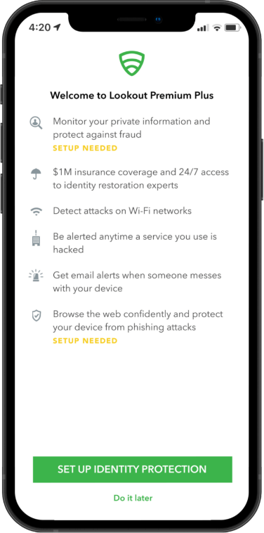 Lookout app step 5