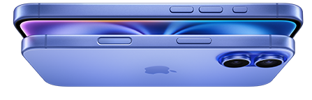 Apple iPhone 16 in Ultramarine.  Graphic says Hello, Apple Intelligence.